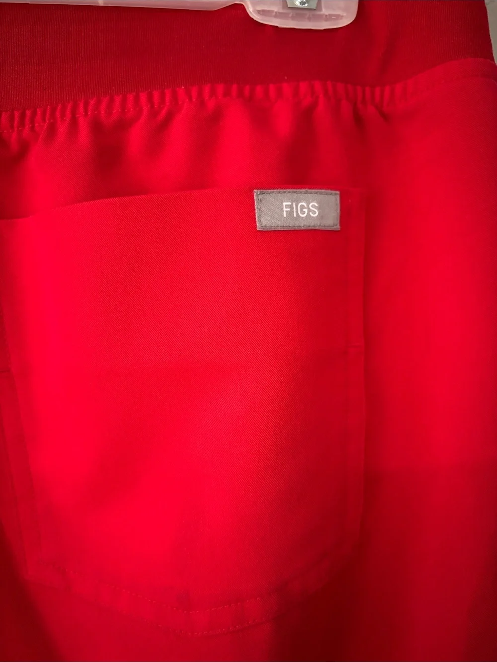 Figs Women's Red Track Joggers - Picture 3 of 5